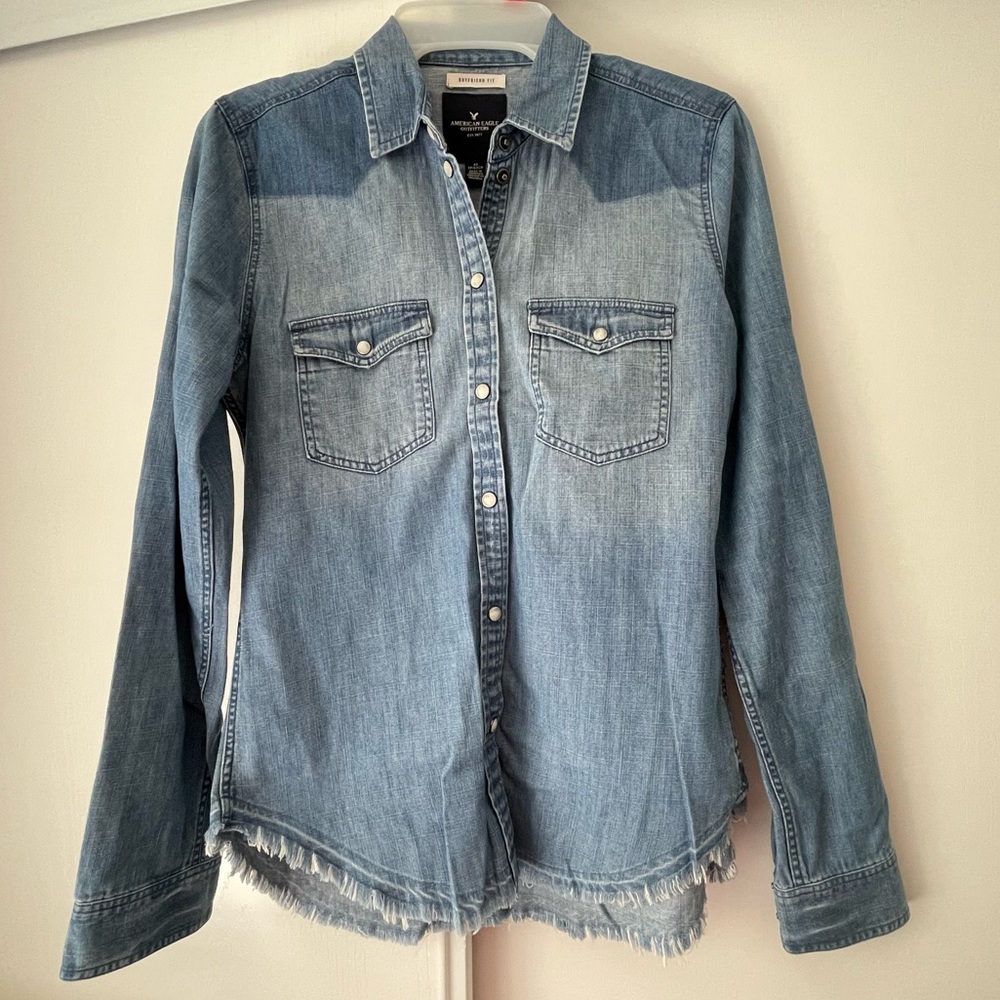 American Eagle Denim Button-down Shirt